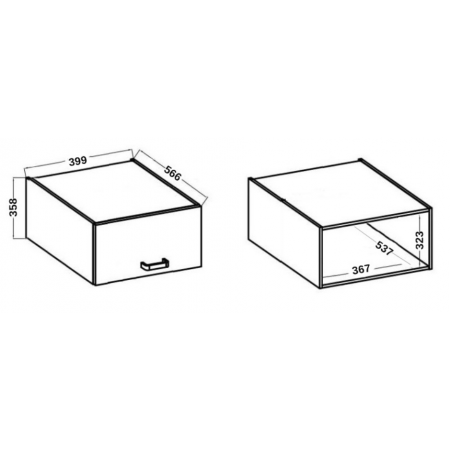 Szafka kuchenna 50 cm okapowa głęboka AURO WH/AR 40 NAGU-36 1F antyfinger
